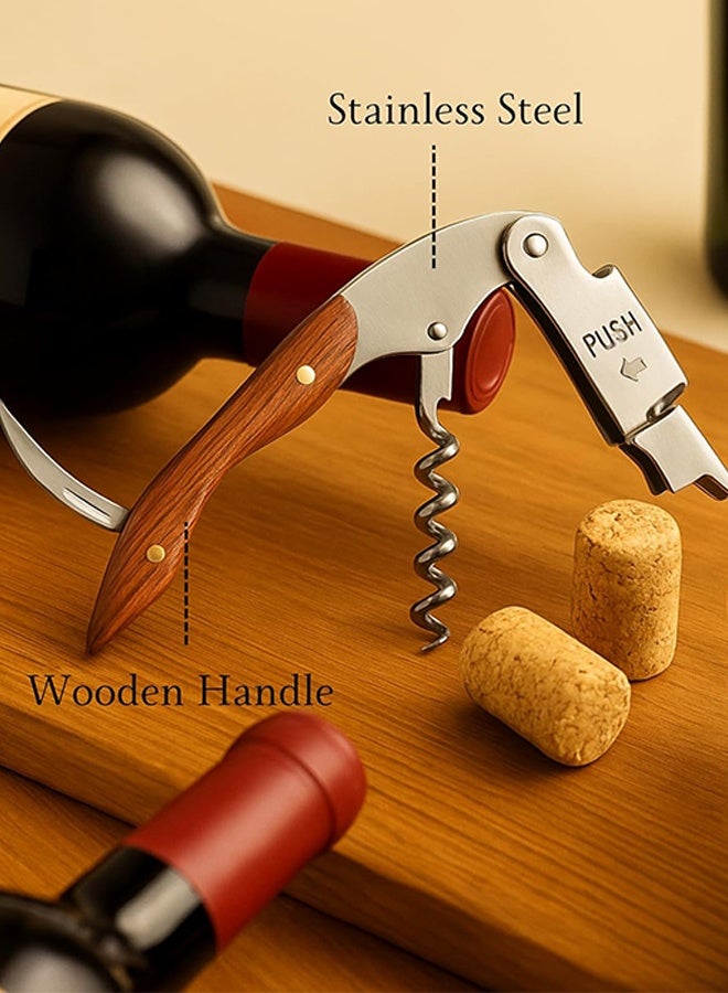 سويت لايف مفتاح فلين يدوي مزود بقاطع رقائق معدنية وفتاحة زجاجات، مناسب للاستخدام المنزلي وللعاملين في مجال تقديم المشروبات - Image 3